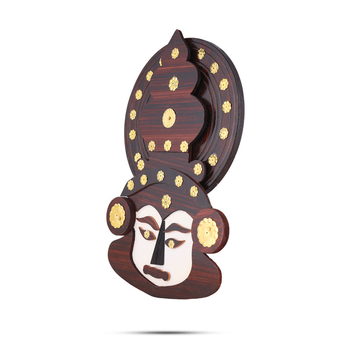Kathakali Face  - 10 Inches |  Kathakali Head Wall Hanging/ Wooden Kathakali Face for Wall Decor - Wall Hanging