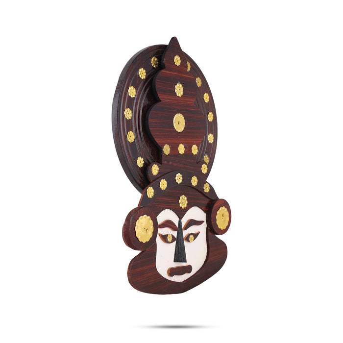 Kathakali Face  - 10 Inches |  Kathakali Head Wall Hanging/ Wooden Kathakali Face for Wall Decor - Wall Hanging