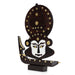 Kathakali Face with Boat Statue  - 12 x 11 Inches | Wooden Kathakali Face/ Kathakali Dancer Face for Home Decor - Table Stand Accessories