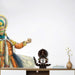 Kathakali Face with Boat Statue  - 10 Inches | Wooden Kathakali Face/ Kathakali Dancer Face for Home Decor - Table Stand Accessories