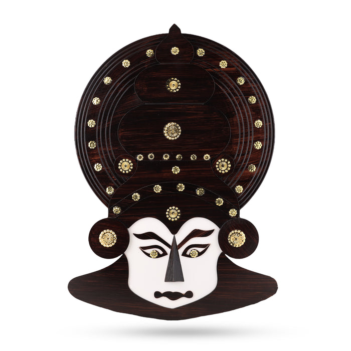 Kathakali Face  - 18 Inches |  Kathakali Head Wall Hanging/ Wooden Kathakali Face for Wall Decor - Wall Hanging