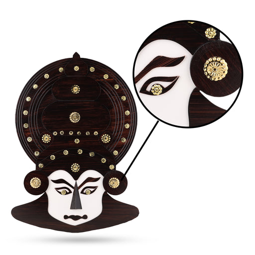 Kathakali Face  - 18 Inches |  Kathakali Head Wall Hanging/ Wooden Kathakali Face for Wall Decor - Wall Hanging