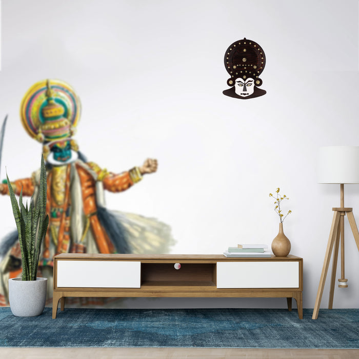 Kathakali Face  - 20 Inches |  Kathakali Head Wall Hanging/ Wooden Kathakali Face for Wall Decor - Wall Hanging