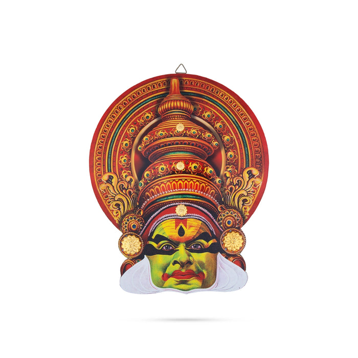 Kathakali Head - 14 Inches | Wall Hanging/ Kathakali Carved Wood Wall Art for Home - Wall Hanging