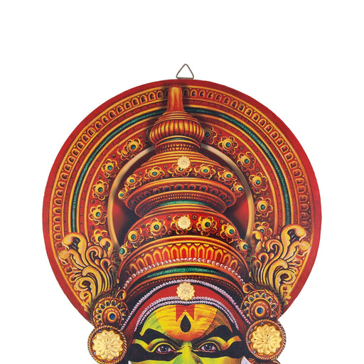 Kathakali Head - 14 Inches | Wall Hanging/ Kathakali Carved Wood Wall Art for Home - Wall Hanging