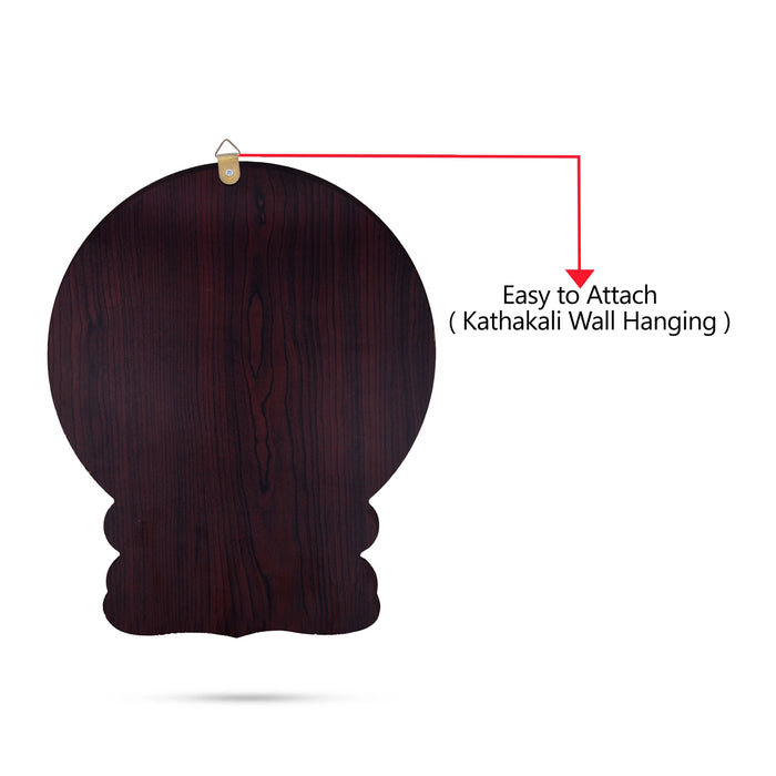 Kathakali Head - 14 Inches | Wall Hanging/ Kathakali Carved Wood Wall Art for Home - Wall Hanging