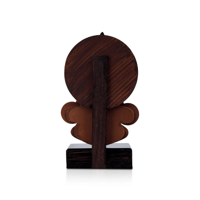 Kathakali Head with Stand - 8 x 5 Inches | Wooden Kathakali Face/ Painted Kathakali Face for Home - Table Stand Accessories