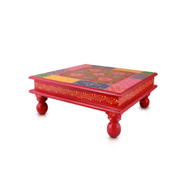 Wooden Chowki - 12 Inches | Bajot/ Manai/ Pooja Chowki for Home - Pooja Aasan & Bajot & Pooja Mat