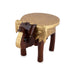 Elephant Stool - 6 x 10 Inches | Wooden Stool/ Brass Inlaid Design Decorative Stool for Home - Table