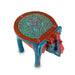 Painted Elephant Stool - 12 x 15 Inches | Decorative Stand/ Decorative Stool for Living Room/ Assorted Colour - Table