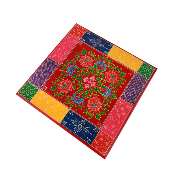 Wooden Chowki - 15 Inches | Bajot/ Manai/ Pooja Chowki for Home - Pooja Aasan & Bajot & Pooja Mat