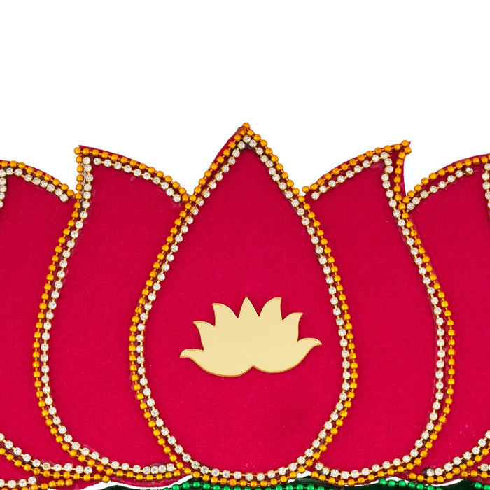 Rangoli Sticker - 4.5 Inches | Lotus Design Kolam Sticker/ Velvet Muggu Sticker for Pooja/ Assorted Colour - Kolam & Rangoli