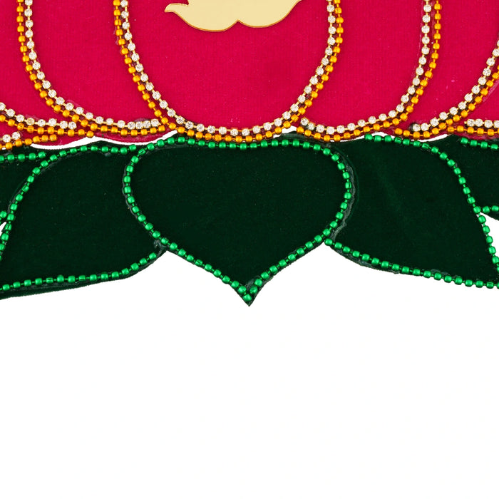 Rangoli Sticker - 4.5 Inches | Lotus Design Kolam Sticker/ Velvet Muggu Sticker for Pooja/ Assorted Colour - Kolam & Rangoli