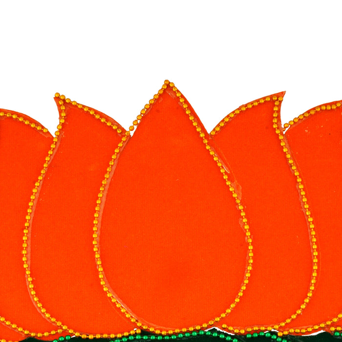 Rangoli Sticker - 4.5 Inches | Lotus Design Kolam Sticker/ Velvet Muggu Sticker for Pooja/ Assorted Colour - Kolam & Rangoli