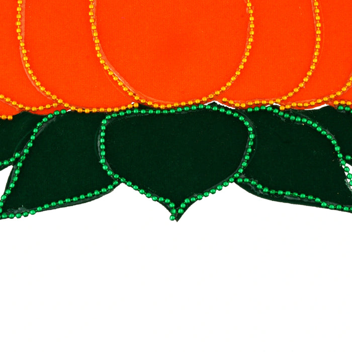 Rangoli Sticker - 4.5 Inches | Lotus Design Kolam Sticker/ Velvet Muggu Sticker for Pooja/ Assorted Colour - Kolam & Rangoli