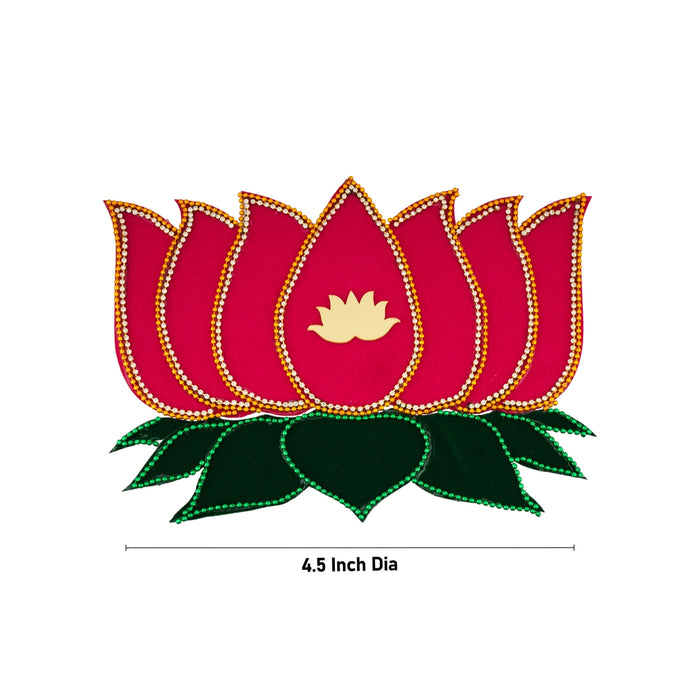 Rangoli Sticker - 4.5 Inches | Lotus Design Kolam Sticker/ Velvet Muggu Sticker for Pooja/ Assorted Colour - Kolam & Rangoli
