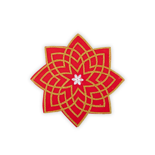 Hrudaya Kamala Rangoli Sticker - 6 Inches | Hridaya Kamala Kolam Sticker/ Muggu Sticker for Pooja/ 10 Gms - Kolam & Rangoli