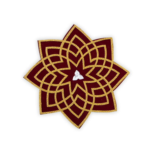 Hrudaya Kamala Rangoli Sticker - 6 Inches | Hridaya Kamala Kolam Sticker/ Muggu Sticker for Pooja/ 10 Gms - Kolam & Rangoli