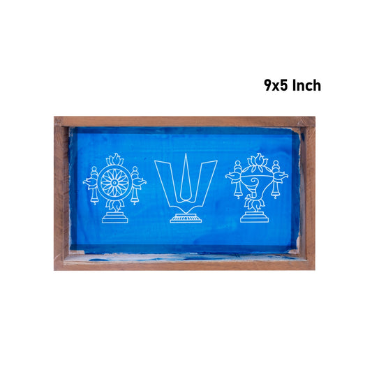 Rangoli Stencil - 9 x 5 Inches | Shank Chakra Namam Design Kolam Stencil/ Stencil Box for Floor Decor/ 100 Gms - Kolam & Rangoli