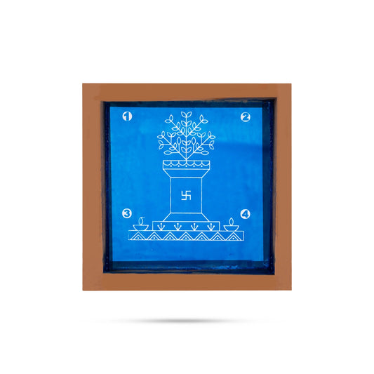 Rangoli Stencil - 1 x 5 Inches | Tulasi Maadam Design Kolam Stencil/ Muggulu Stencil for Floor Decoration - Kolam & Rangoli