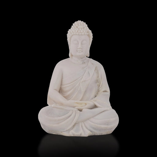 Buddha Statue Sitting On Base - 5 X 3.5 Inches | Resin Statue/ Buddha Murti/ Buddha Idol For Home & Worship - Fibre Murties