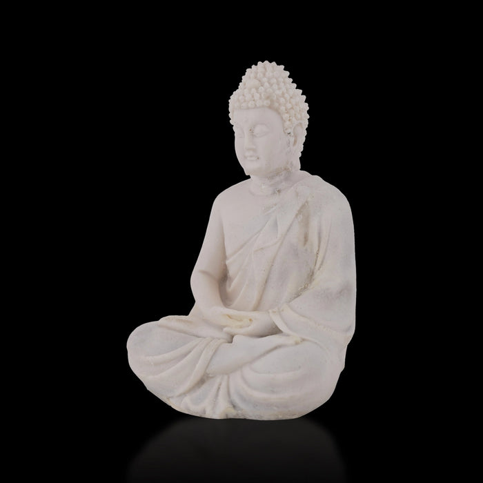 Buddha Statue Sitting On Base - 5 X 3.5 Inches | Resin Statue/ Buddha Murti/ Buddha Idol For Home & Worship - Fibre Murties