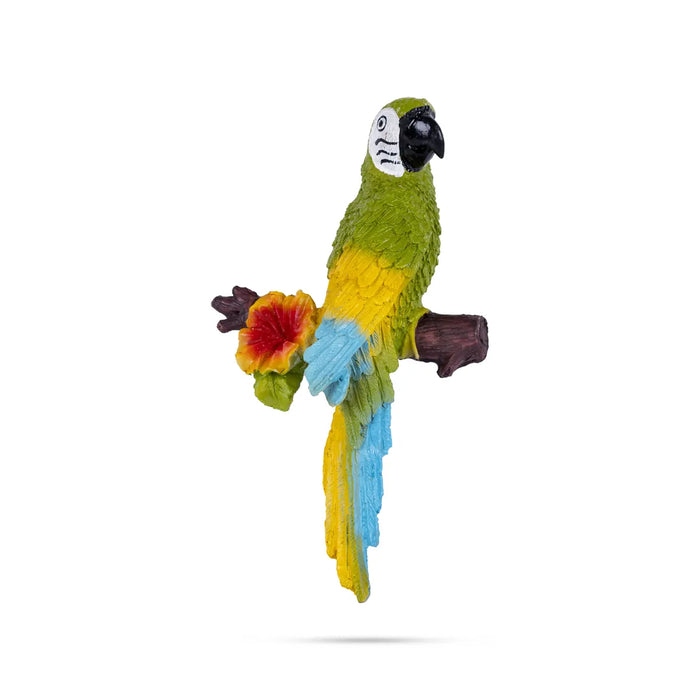 Parrot Statue Sitting On Tree Wall Hanging-11.25 X 6.75 Inch | Resin Parrot Figurine/Parrot Sculpture For Home - Wall Hanging