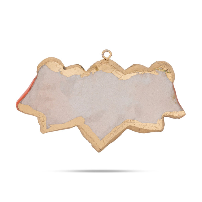 Panchmukhi Hanuman Face Wall Hanging - 4 X 6.5 Inches | Marble Dust Anjaneya Face Wall Hanger For Home Decor - Wall Hanging