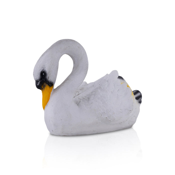 White Swan Sculpture - 6 X 9 Inches | Swan Duck Figurine/ Resin Statue/ Swan Statue For Home Decor - Table Stand Accessories