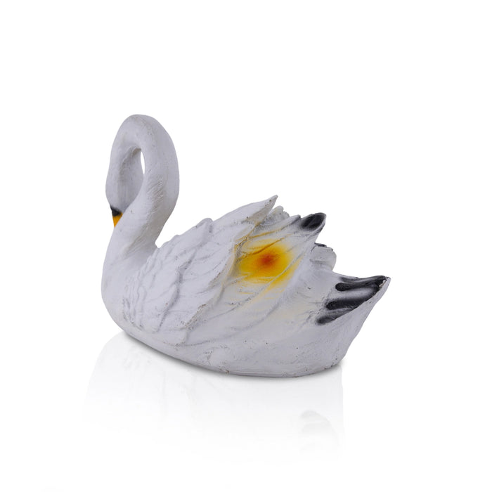 White Swan Sculpture - 6 X 9 Inches | Swan Duck Figurine/ Resin Statue/ Swan Statue For Home Decor - Table Stand Accessories