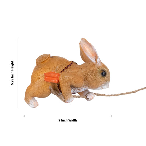 Swing Rabbit Figurine Hanging - 5.25 X 7 Inches | Resin Rabbit Statue Wall Hanger/ Rabbit Sculpture - Gardening