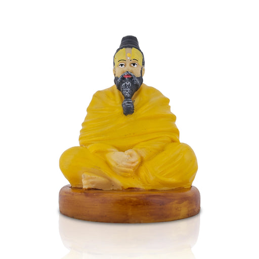 Premanand Statue Sitting On Base - 4.5 X 3 Inches | Marble Dust Murti/ Premanand Murti For Home And Worship - Fibre Murties