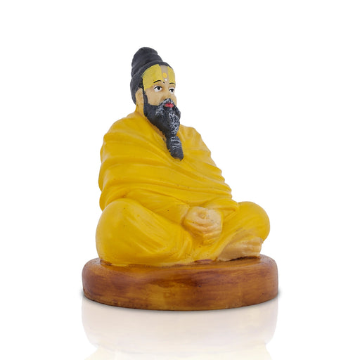 Premanand Statue Sitting On Base - 4.5 X 3 Inches | Marble Dust Murti/ Premanand Murti For Home And Worship - Fibre Murties