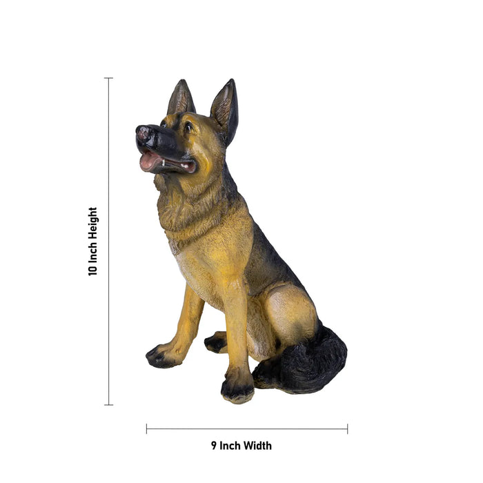 Dog Statue - 10 X 9 Inches | Resin Dog Figurine/ Sitting Dog Sculpture For Home And Garden Decoration - Gardening