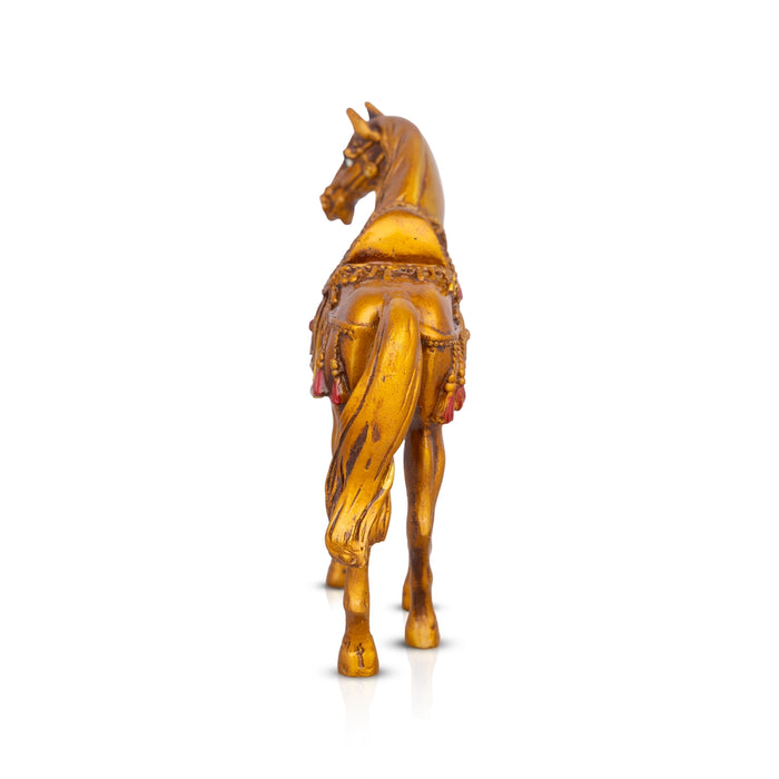 Horse Statue - 6.5 x 7 Inches | Horse Figurine/ Horse Sculpture/ Resin Statue for Pooja