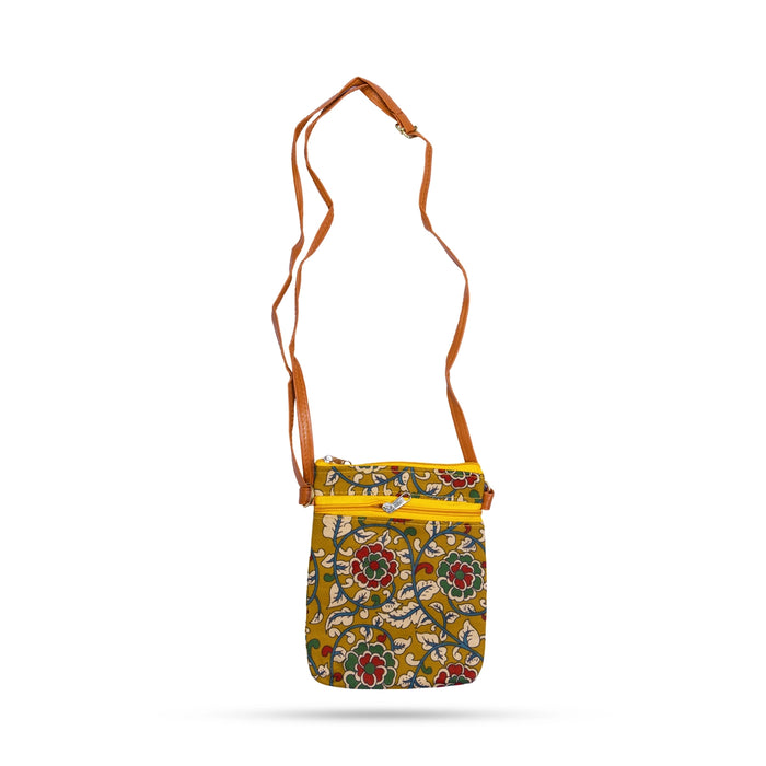 Sling Bag - 8 x 6.25 Inches | Floral Print Crossbody Bag / Ethnic Shoulder Purse for Daily Use & Travel