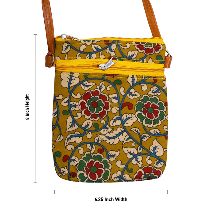 Sling Bag - 8 x 6.25 Inches | Floral Print Crossbody Bag / Ethnic Shoulder Purse for Daily Use & Travel