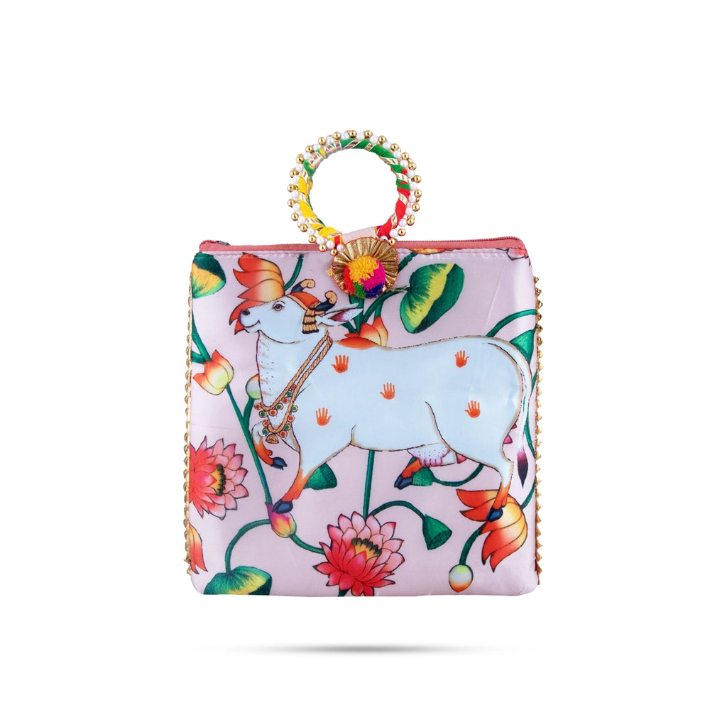 Ladies Hand Bag - 9 x 9 Inches | Printed Handbag/ Womens Handbag/ Assorted Colours