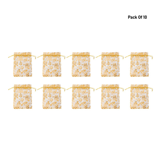Fancy Thamboolam Bag Set - 5.5 x 4 Inches | 10 Pcs/ Potli Bag/ Gift Bag/ Return Gift Bag for functions - Bags & Pouches