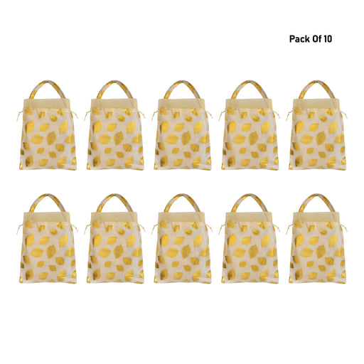 Thamboolam Bag Set - 8 x 6 Inches | 10 Pcs/ Return Gift Bag / Tambulam Gift Pouch for Festive Occasions - Bags & Pouches