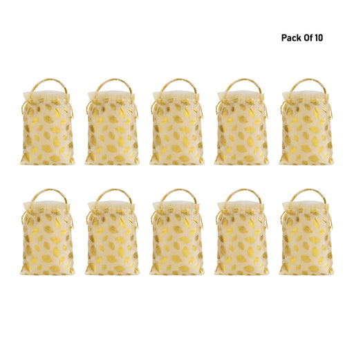 Thamboolam Bag Set - 12 x 9 Inches | 10 Pcs / Potli bag / Gift bag/ Return gift bags For Religious Ceremonies - Bags & Pouches