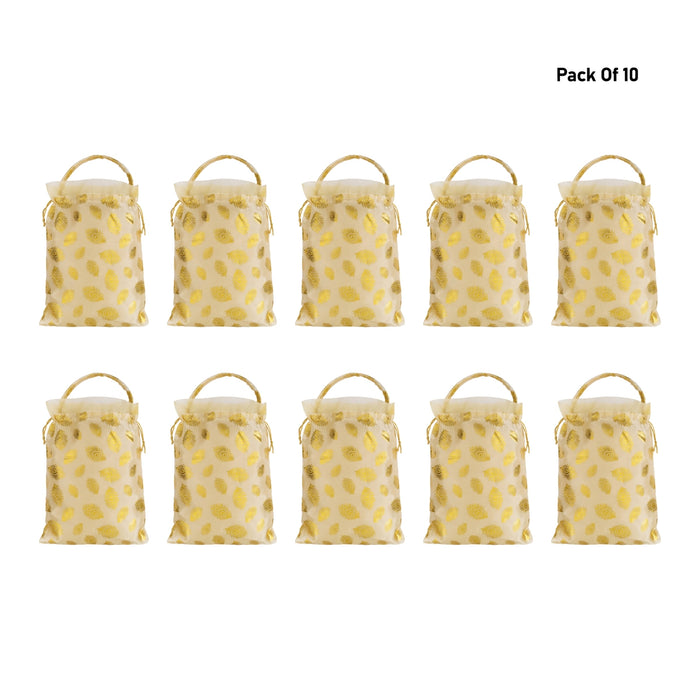 Thamboolam Bag Set - 12 x 9 Inches | 10 Pcs / Potli bag / Gift bag/ Return gift bags For Religious Ceremonies