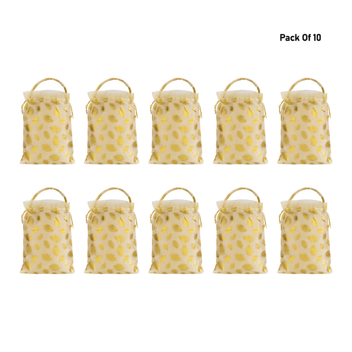 Thamboolam Bag Set - 14 x 10 Inches | 10 Pcs/ Potli Bag/ Fancy Bag/ Tambula Bag for Wedding