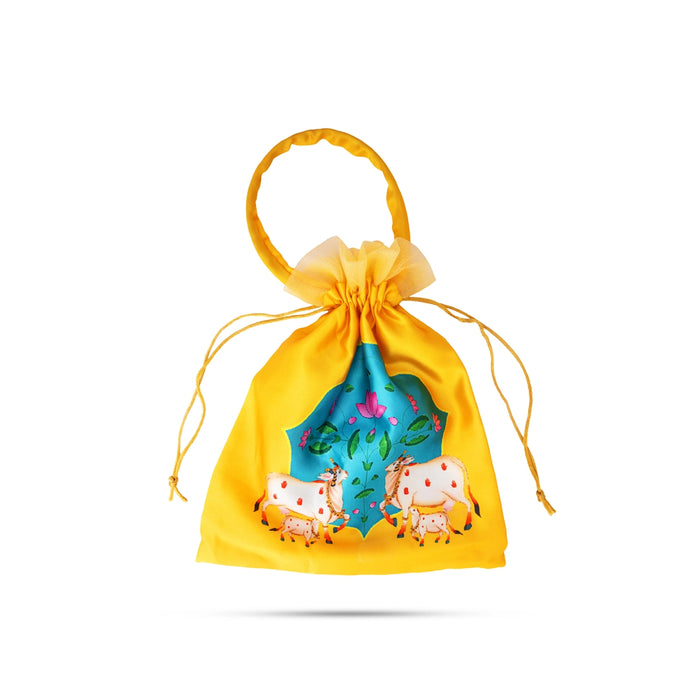 Thamboolam Bag - 9 x 8 Inches | Satin Tambulam Gift Bag / Potli Bag/ Return Gift Pouch for Functions