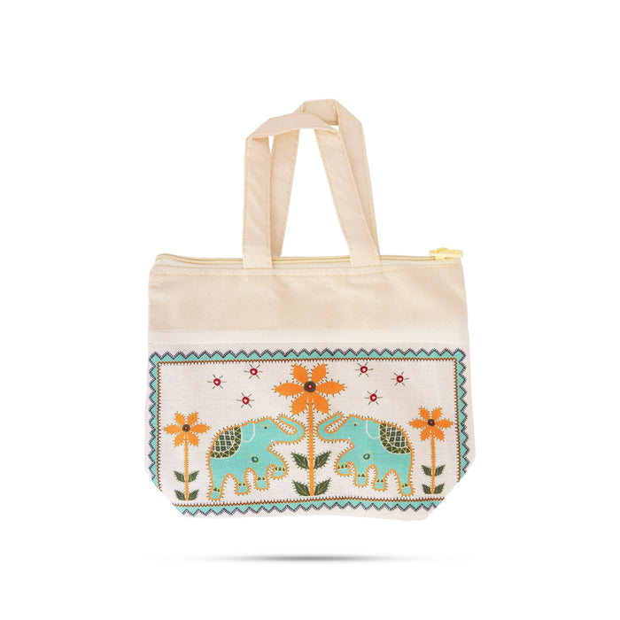 Cloth Bag With Zip - 7.5 x 10 Inches | Fancy Bag/ Shopping Bag With Handle/ Carry Bag for Daily Use