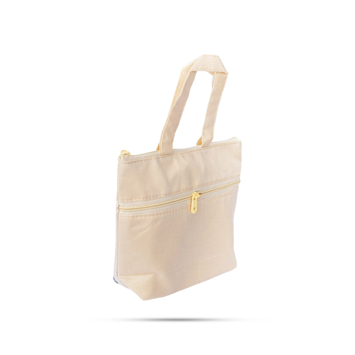 Cloth Bag With Zip - 7.5 x 10 Inches | Fancy Bag/ Shopping Bag With Handle/ Carry Bag for Daily Use