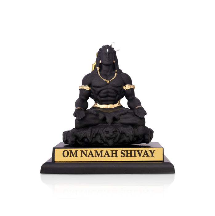 Mahadev Sitting On Base Murti - 4.5 x 4 Inches | Resin Idol/ Lord Shivan Statue For Pooja