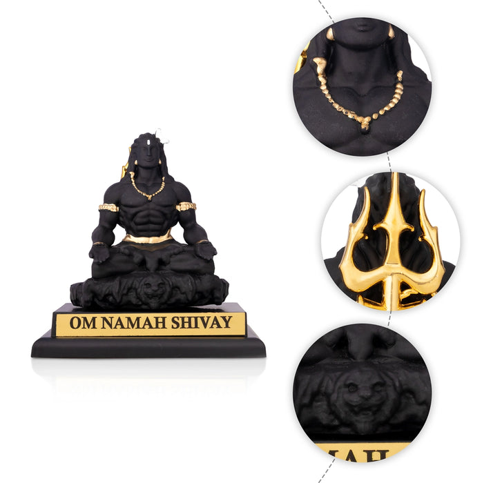 Mahadev Sitting On Base Murti - 4.5 x 4 Inches | Resin Idol/ Lord Shivan Statue For Pooja
