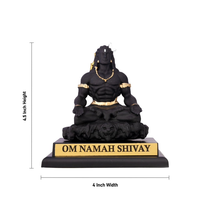Mahadev Sitting On Base Murti - 4.5 x 4 Inches | Resin Idol/ Lord Shivan Statue For Pooja