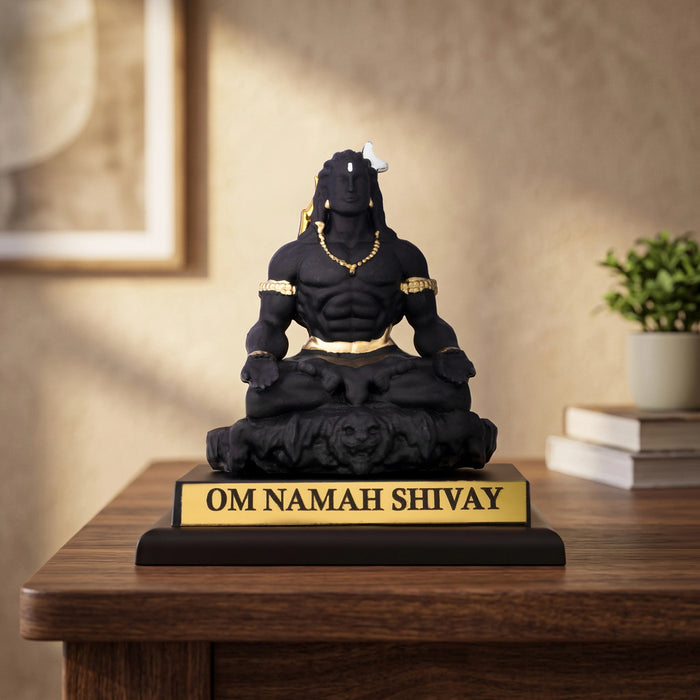 Mahadev Sitting On Base Murti - 4.5 x 4 Inches | Resin Idol/ Lord Shivan Statue For Pooja